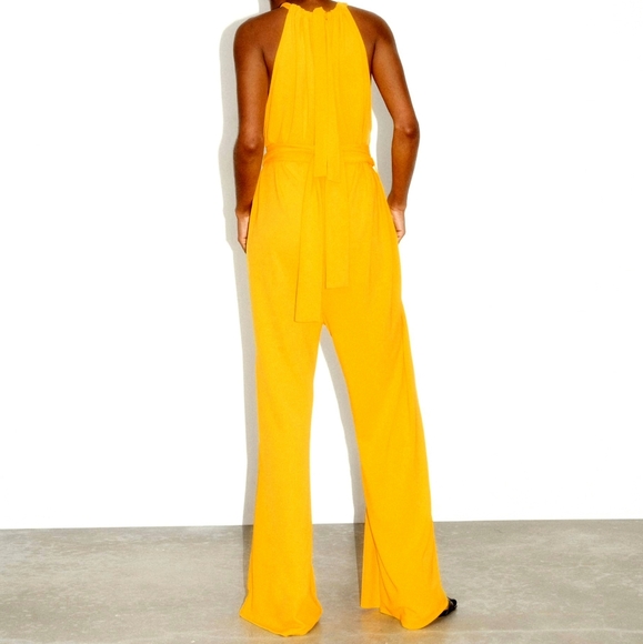 Zara flowy orange jumpsuit size S BNWT - Picture 4 of 4